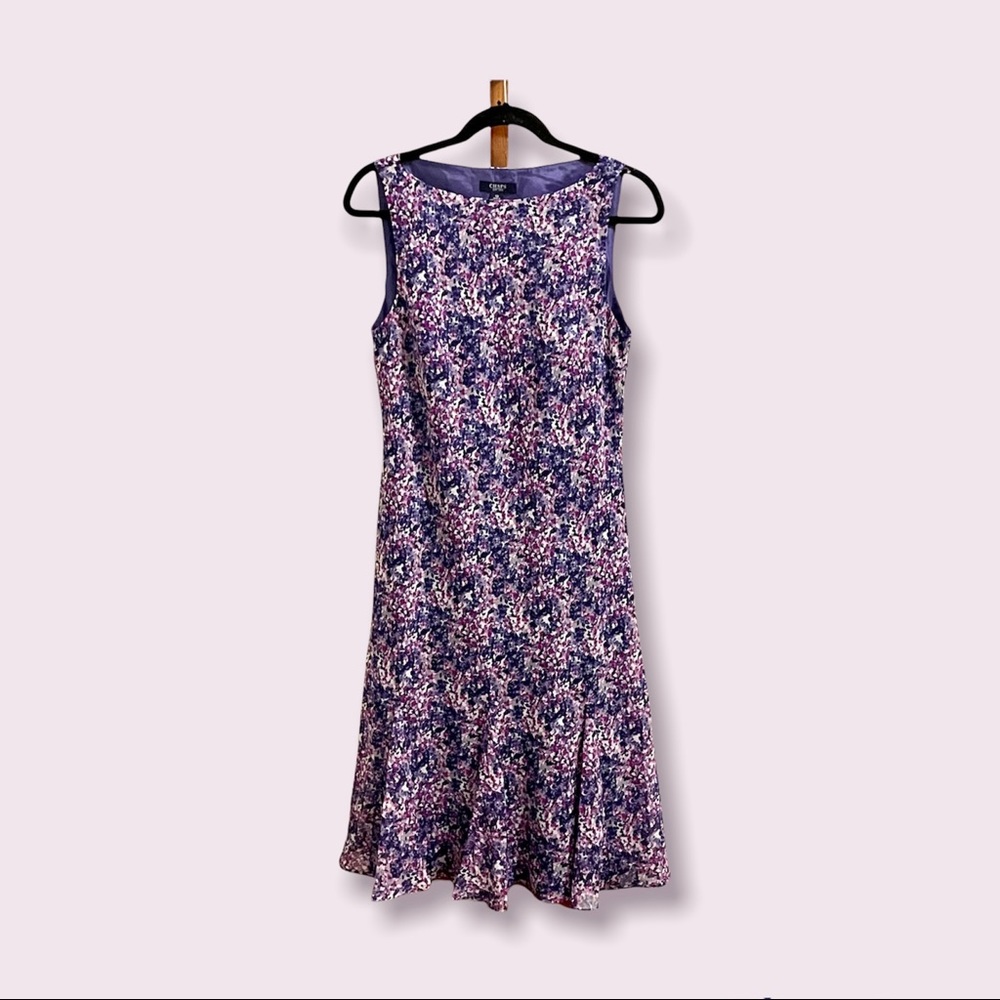 Purple Floral Chaps Dress